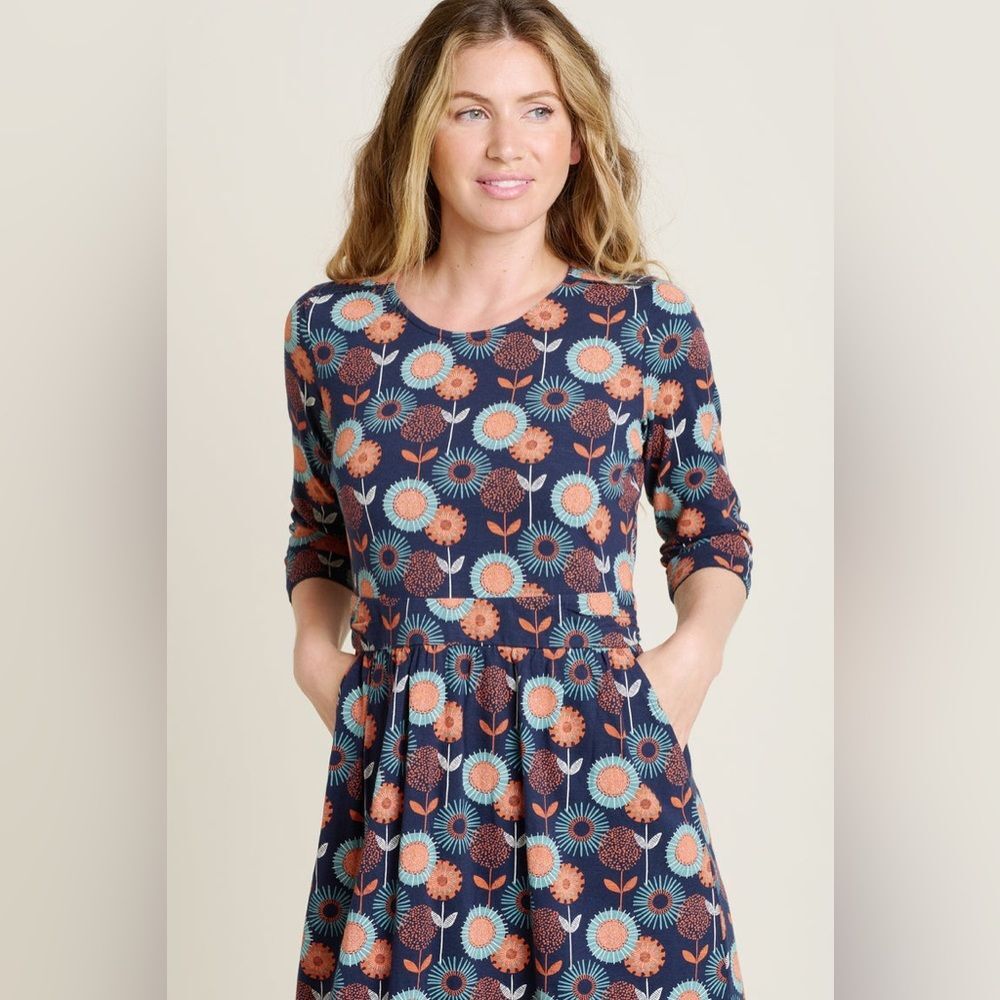 Brakeburn Dress Size 16 Cotton Retro Floral Cute Quiet Maximalist 4 Season